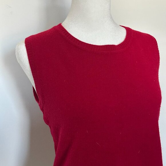 Stephanie Rogers Red Knit Sleeveless Sweater Vest Size L - Picture 3 of 6